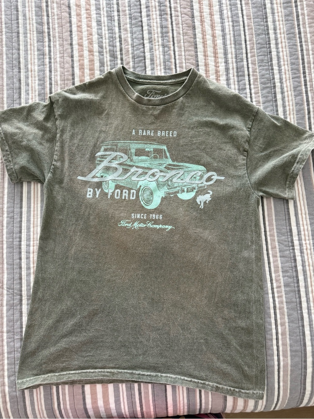 Ford Olive Green Tee with Mint Bronco Graphic